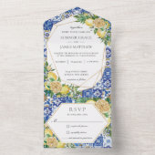 Lemons Greenery Blumenmosaik Tiles Wedding All All In One Einladung (Innen Boden)