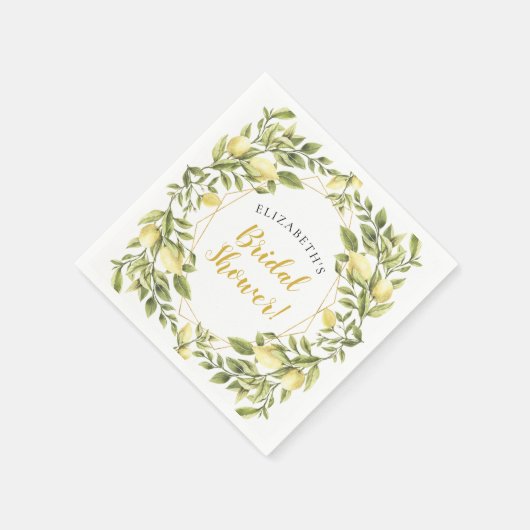Lemons Greenery Brautparty Serviette (Ecke)