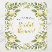 Lemons Greenery Brautparty Weinetikett (Einzelnes Label)