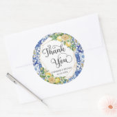 Lemons Greenery Mediteranean Mosaic Tiles Wedding Runder Aufkleber (Umschlag)