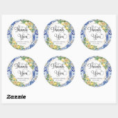 Lemons Greenery Mediteranean Mosaic Tiles Wedding Runder Aufkleber (Blatt)