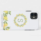 Lemons Greenery Monogram Case-Mate iPhone Hülle (Rückseite (Horizontal))