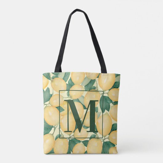 Lemons Greenery Monogram Tasche (Rückseite)