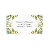 Lemons Greenery Rücksendeadresse Adressaufkleber (Vorne)