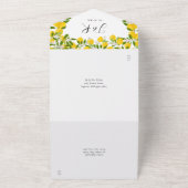 Lemons Greenery Script Monogram Wedding All In One Einladung (Außenbereich)