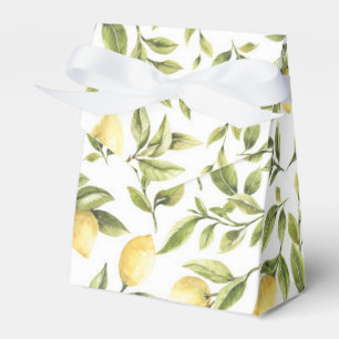 Lemons Greenery Wasserfarbe Gelb Grün Geschenkschachtel