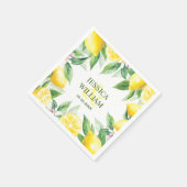 Lemons & Greenery Watercolor Wedding Paper Serviette (Ecke)