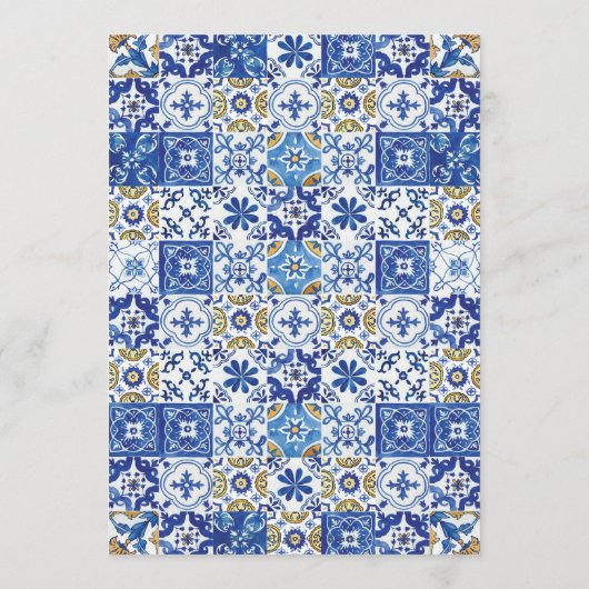 Lemons Greenery Wedding Order of Event Timeline Programm (Rückseite)