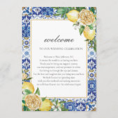 Lemons Greenery Wedding Order of Event Willkommen Programm (Rückseite)