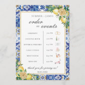 Lemons Greenery Wedding Order of Event Willkommen Programm (Vorderseite)