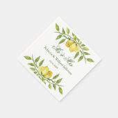 Lemons & Greenery Wedding Paper Serviette (Ecke)