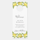 Lemons & Greenery Wedding Willkommen nicht stören Türanhänger (Rückseite)