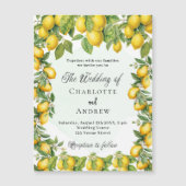 Lemons Grün elegante Luxushochzeit Magneteinladung (Vorderseite)