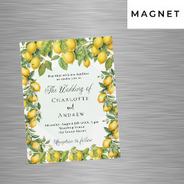 Lemons Grün elegante Luxushochzeit Magneteinladung