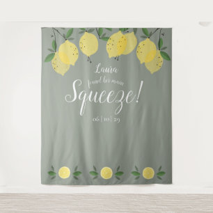 Lemons Hauptpresse grünes Brautparty Hintergrund Wandteppich