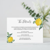 Lemons Hochzeitsdetails einfügen Karte (Stehend Vorderseite)