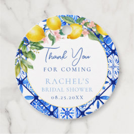 Lemons Italian Blue Tiles Brautparty Vielen Dank Geschenkanhänger