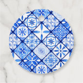 Lemons Italian Blue Tiles Brautparty Vielen Dank Geschenkanhänger (Rückseite)