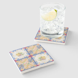 Lemons & Joy_1 Italian Tiles Style Steinuntersetzer