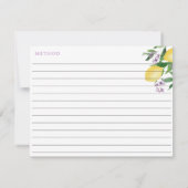 Lemons Lavendel Rezeptkarte mit mehreren Namen Einladung (Rückseite)