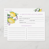 Lemons Lavendel Rezeptkarte mit mehreren Namen Einladung (Vorne/Hinten)