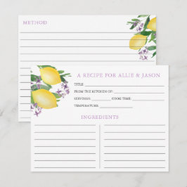 Lemons Lavendel Rezeptkarte mit mehreren Namen Einladung