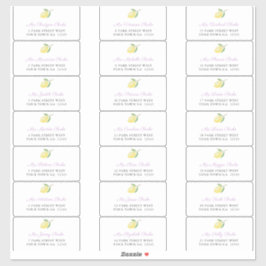 Lemons Lavender Charcoal Guest Envelope Adresse Aufkleber