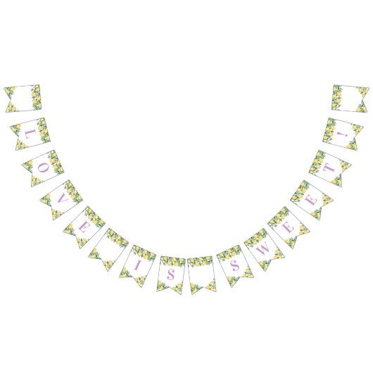 Lemons Lavender Citrus Polterabend Party Wimpelkette (Alle)