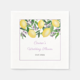 Lemons Lavender Lila Brautparty Party Serviette