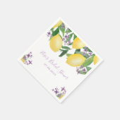 Lemons Lavender Purple Flowers Brautparty Party Serviette (Ecke)