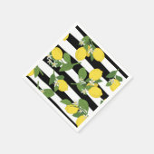 Lemons Lemon Blossom Dessert Gelbe Schwarze Napkin Serviette (Ecke)