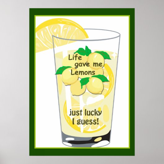 Lemons Lemonade Funny Lucky Poster 20 x 28 (Vorne)