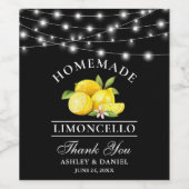 Lemons Lights Black Limoncello Flasche Labels Weinetikett (Einzelnes Label)