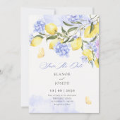Lemons lila Blumenhochzeit Save The Date (Vorderseite)