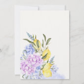 Lemons lila Blütendusche Einladung (Rückseite)