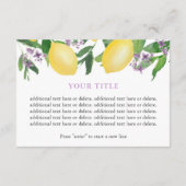 Lemons Lila Brautparty Registrierung oder Details Begleitkarte (Rückseite)