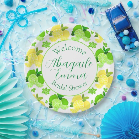 Lemons limes sonniges Zitrus Bridal Dusche Einladu Pappteller (Party)