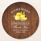 Lemons Limoncello Wedding Imitats Wood Runder Pappuntersetzer (Vorderseite)