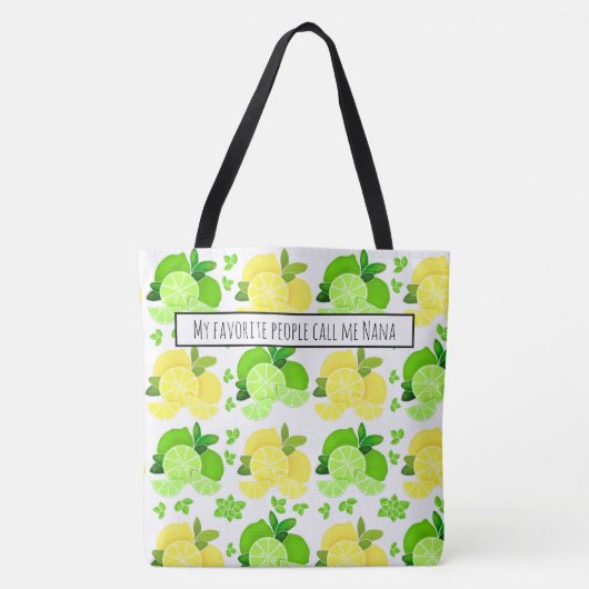 Lemons Limone Zitrusgeschenke Tasche (Vorderseite)