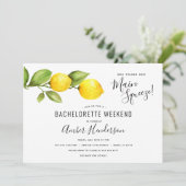 Lemons Main Squeeze Bachelorette Einladung (Stehend Vorderseite)