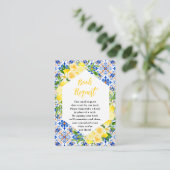 Lemons Mediterranean Baby Shower Book Request Begleitkarte (Stehend Vorderseite)