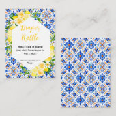 Lemons Mediterranean Baby Shower Diaper Raffle Begleitkarte (Vorne/Hinten)