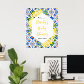 Lemons Mediterranean Baby Shower Welcome Poster (Heimbüro)