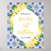 Lemons Mediterranean Birthday Welcome Poster (Vorne)