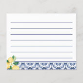 Lemons Mediterranean Rezept Card Brautparty (Rückseite)