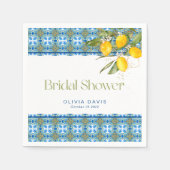Lemons Mediterranean Tiles Brautparty Serviette (Vorderseite)