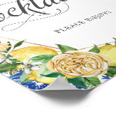 Lemons Meditteranan Mosaic Tiles Wedding Cocktails Poster (Ecke)