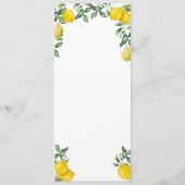 Lemons-Menüvorlage Menükarte (Rückseite)