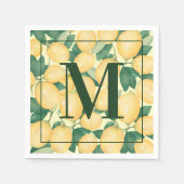 Lemons Monogram Party Serviette (Vorderseite)
