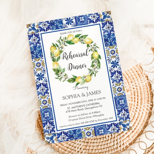 Lemons Mosaic Tiles Mediterrane Probe Abendessen Einladung